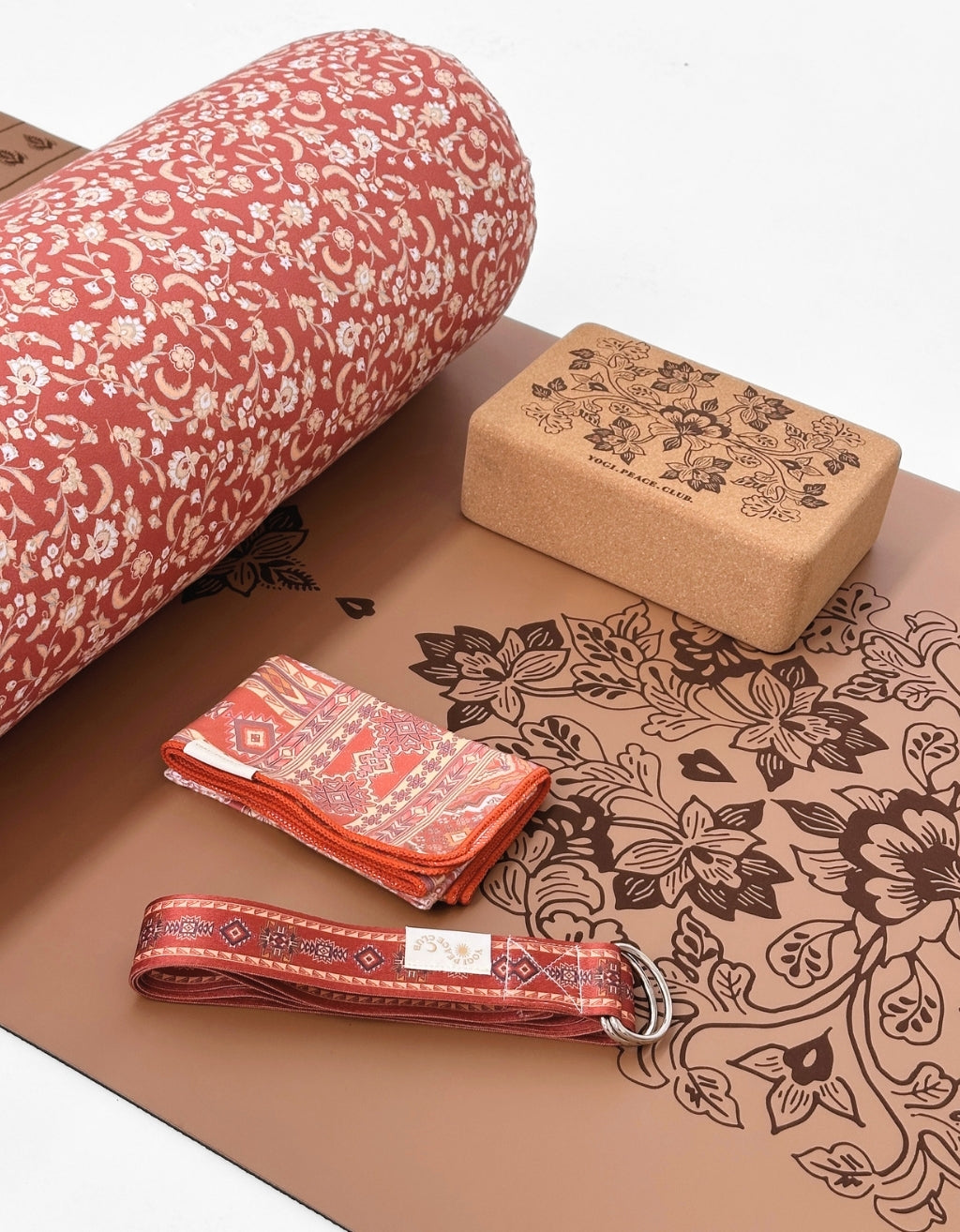 Deluxe 5 mm Ultimate Yoga Bundle - Terracotta Chai