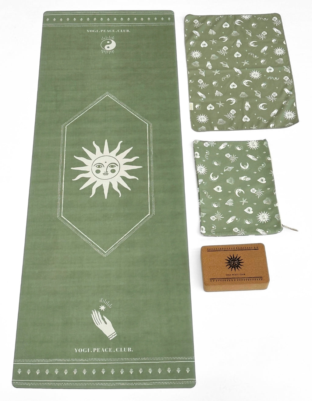 Travel Yoga Mat Bundle - Sage 1 mm