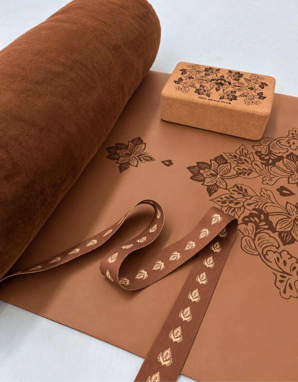 Deluxe 5 mm Velvet Yoga Bundle - Chai