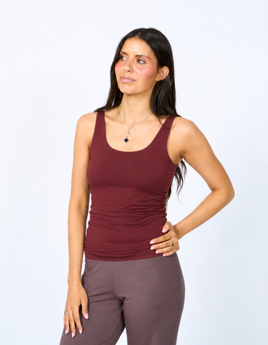 Bamboo Singlet - Sangria
