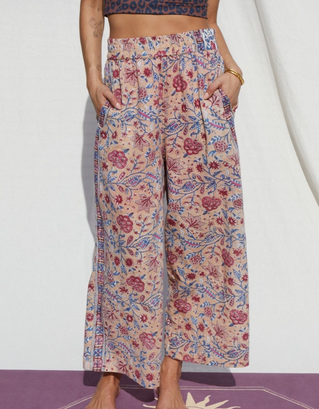 Cotton Yoga Pants - Rose