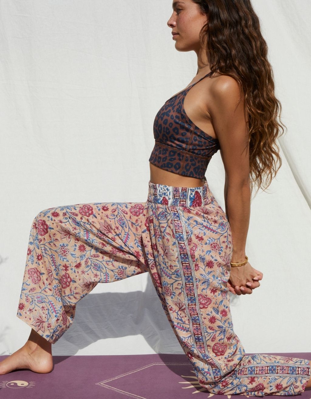 Cotton Yoga Pants - Rose