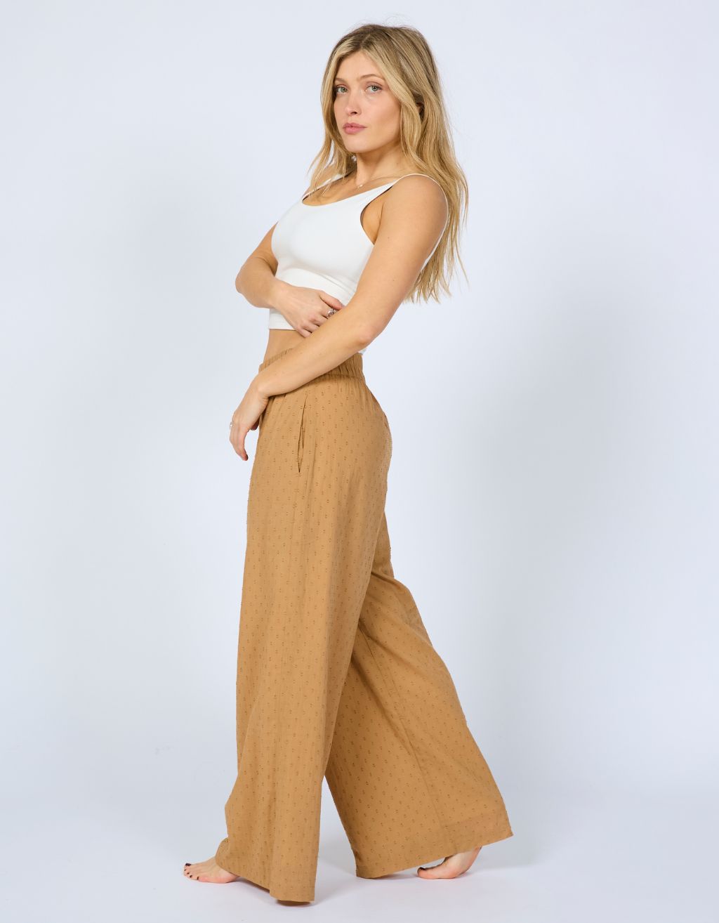 Cotton Yoga Pants - Tan