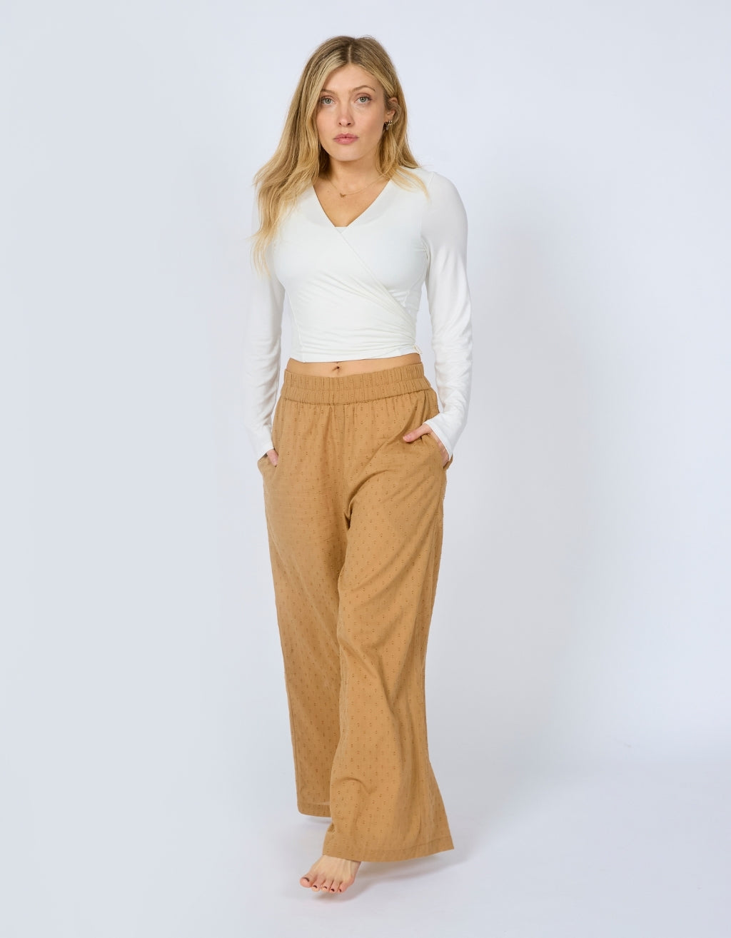 Bamboo Wrap Top - Cream