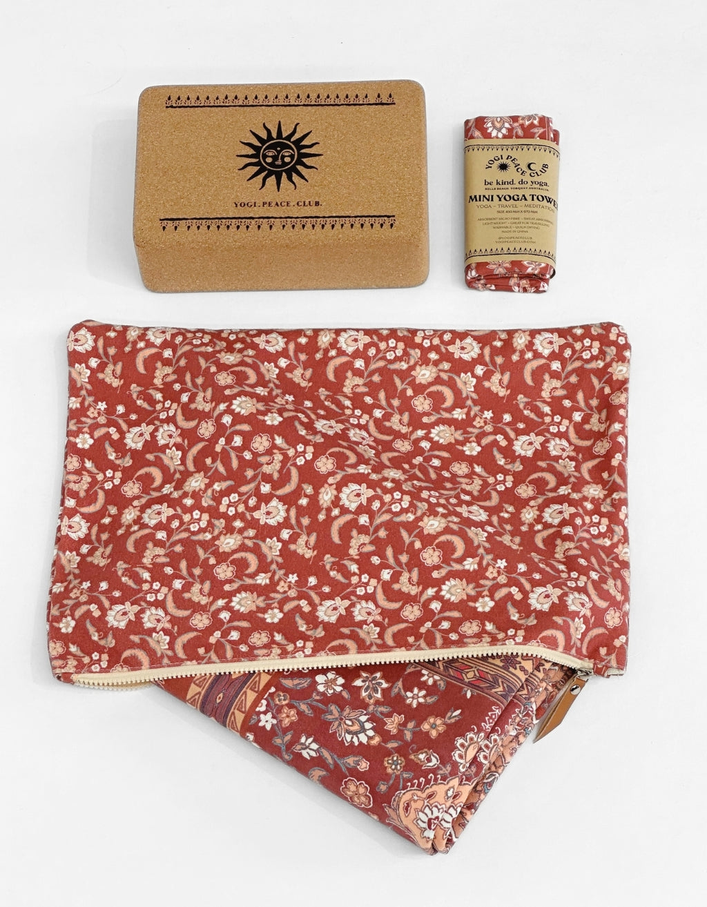 Travel Yoga Mat Bundle - Desert Terracotta 1 mm