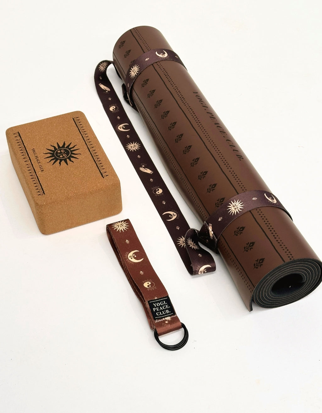Deluxe Yoga Mat Bundle - Choc 5 mm