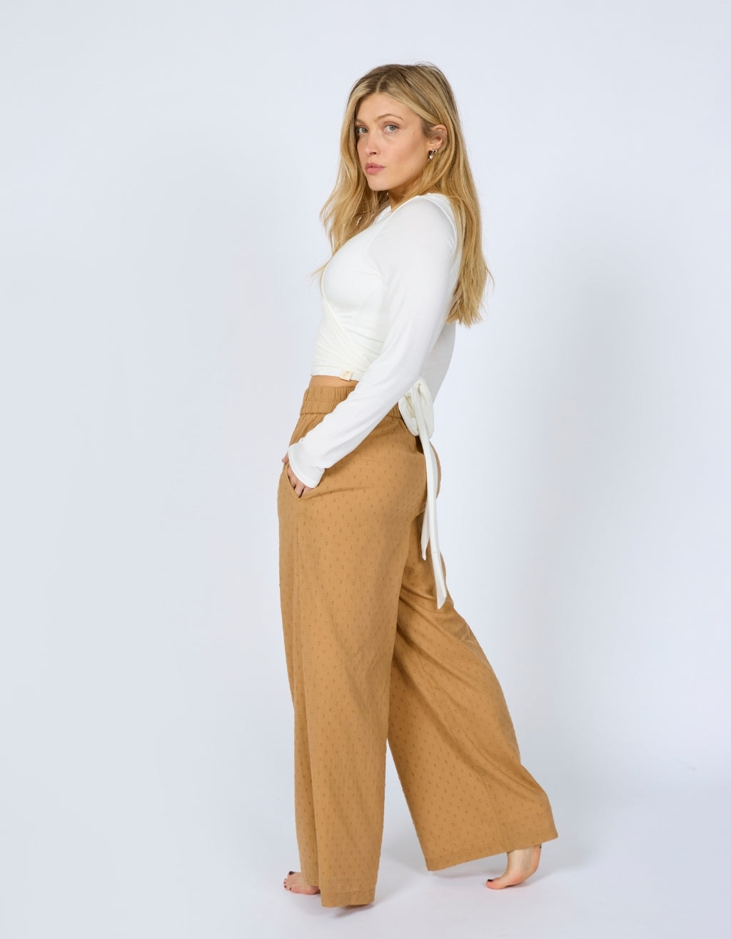 Bamboo Wrap Top - Cream
