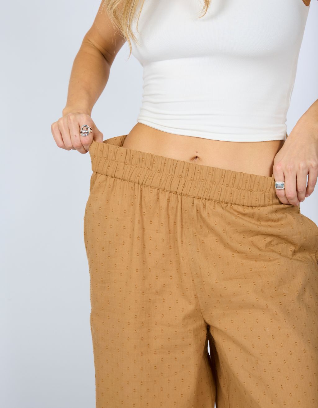 Cotton Yoga Pants - Tan