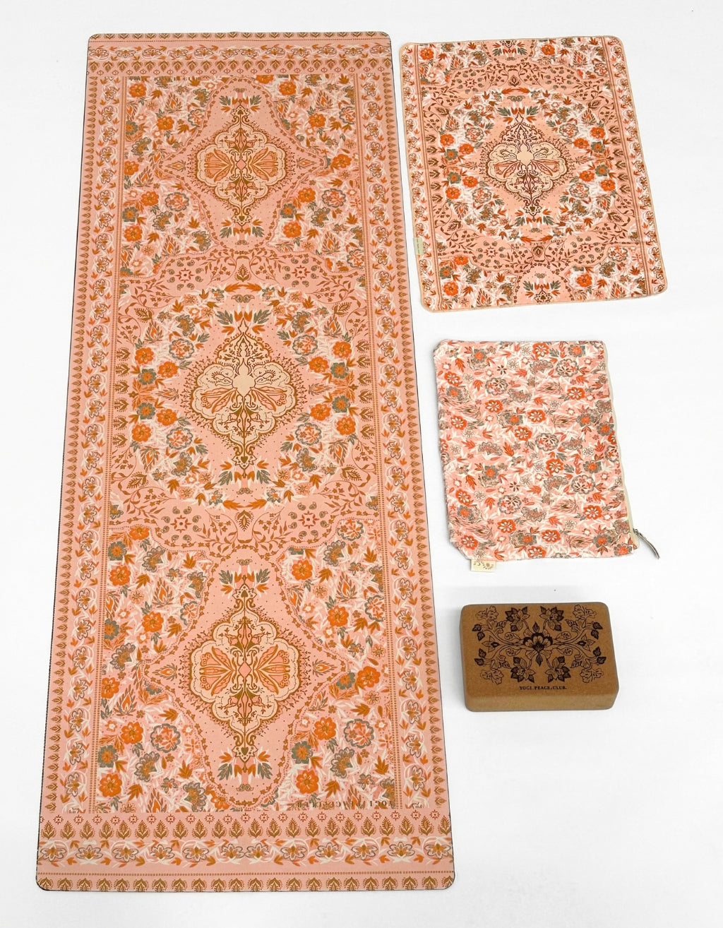 Travel Yoga Mat Bundle - Salty Peach 1 mm