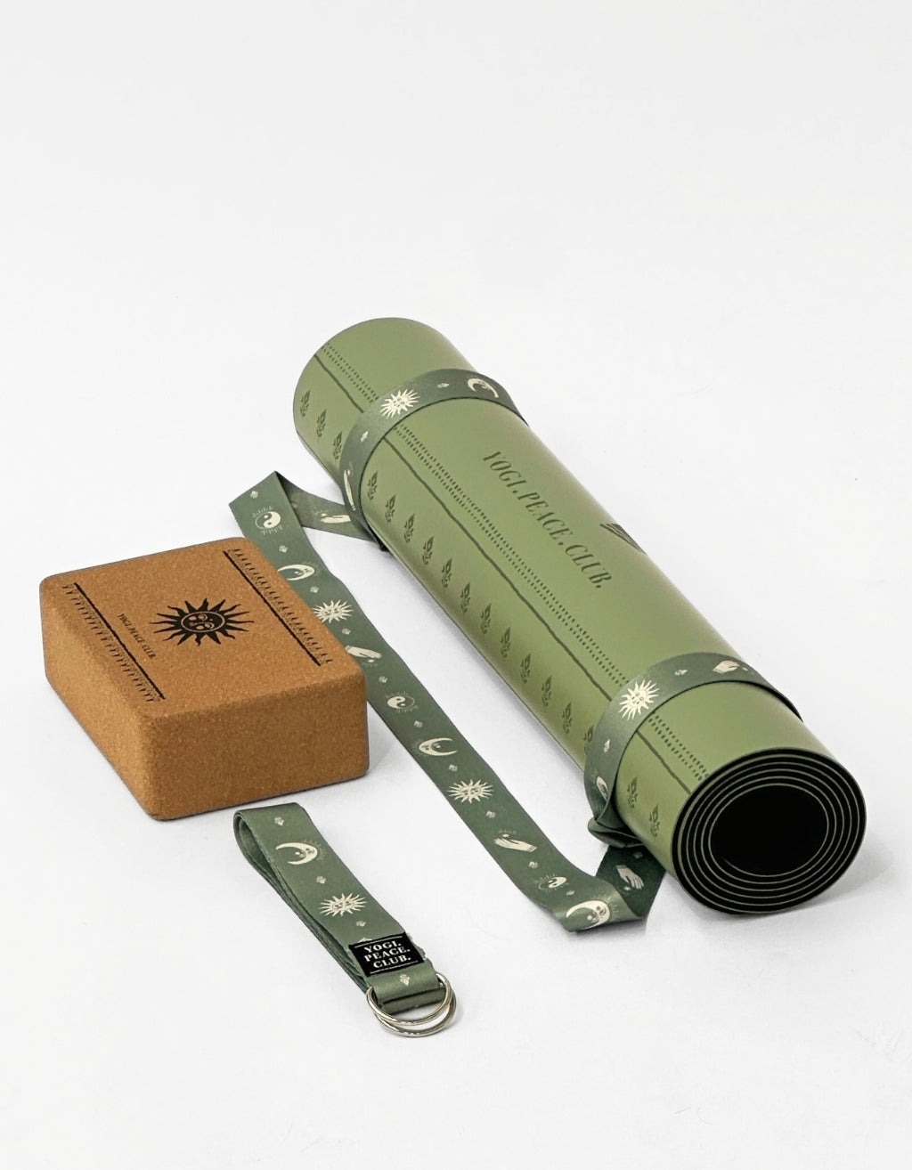 Deluxe Yoga Mat Bundle - Sage 5 mm