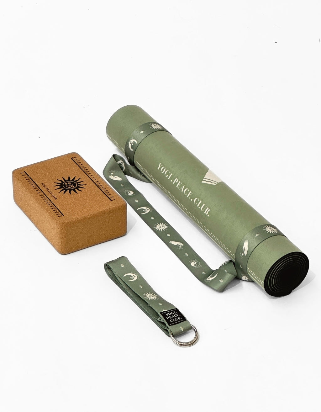 Printed 4mm Fundamental Yoga Mat Bundle - Ceremony Sage
