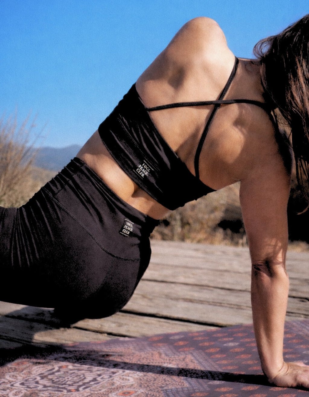 Bamboo Cotton Crop Yoga Flares - Black - Yogi Peace Club - YOGA FLARES