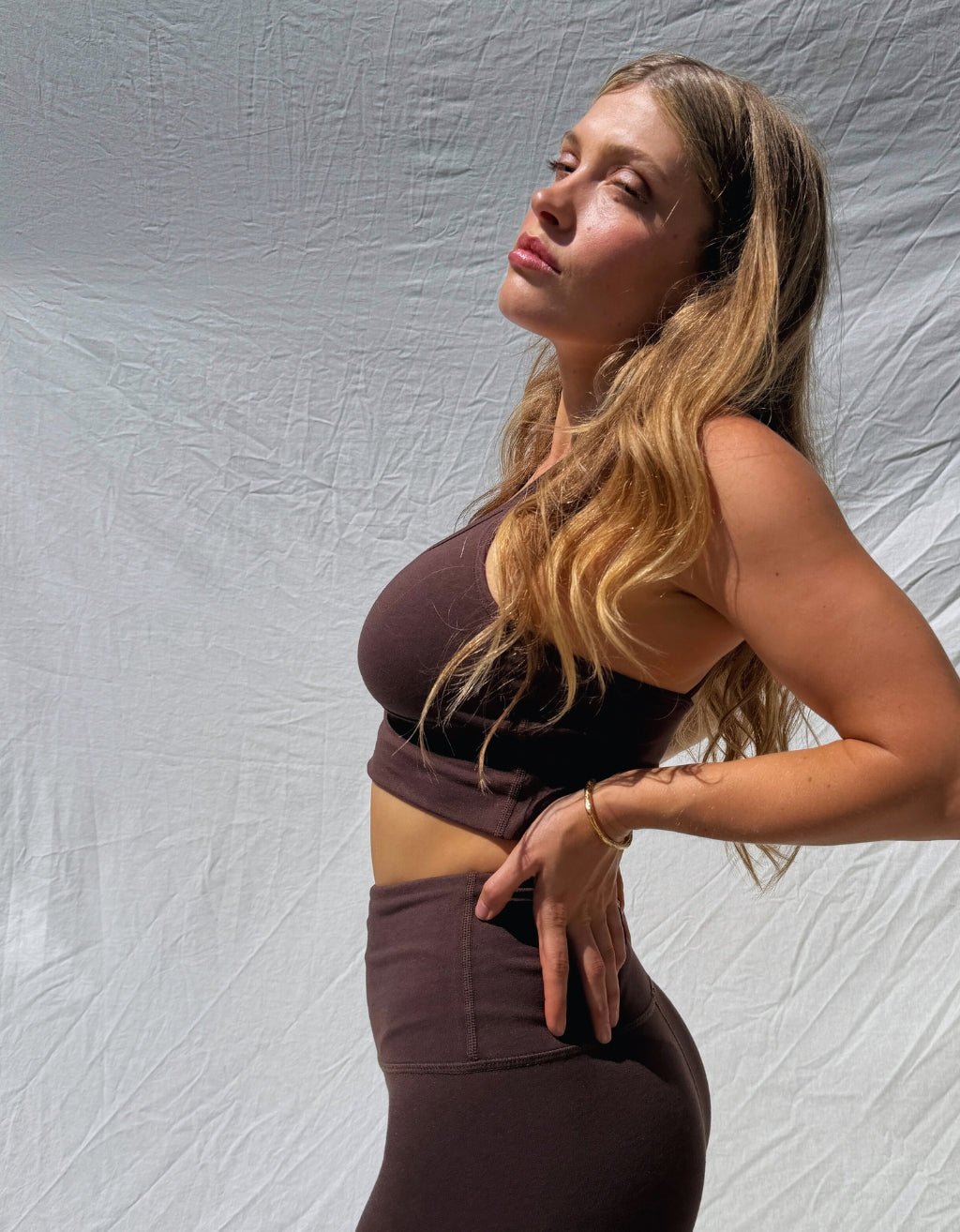 Bamboo Cotton Yoga Bra - Carob - Yogi Peace Club - YOGA BRA