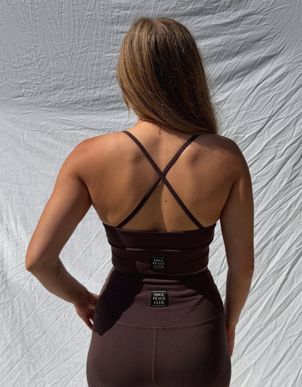 Bamboo Cotton Yoga Bra - Carob - Yogi Peace Club - YOGA BRA