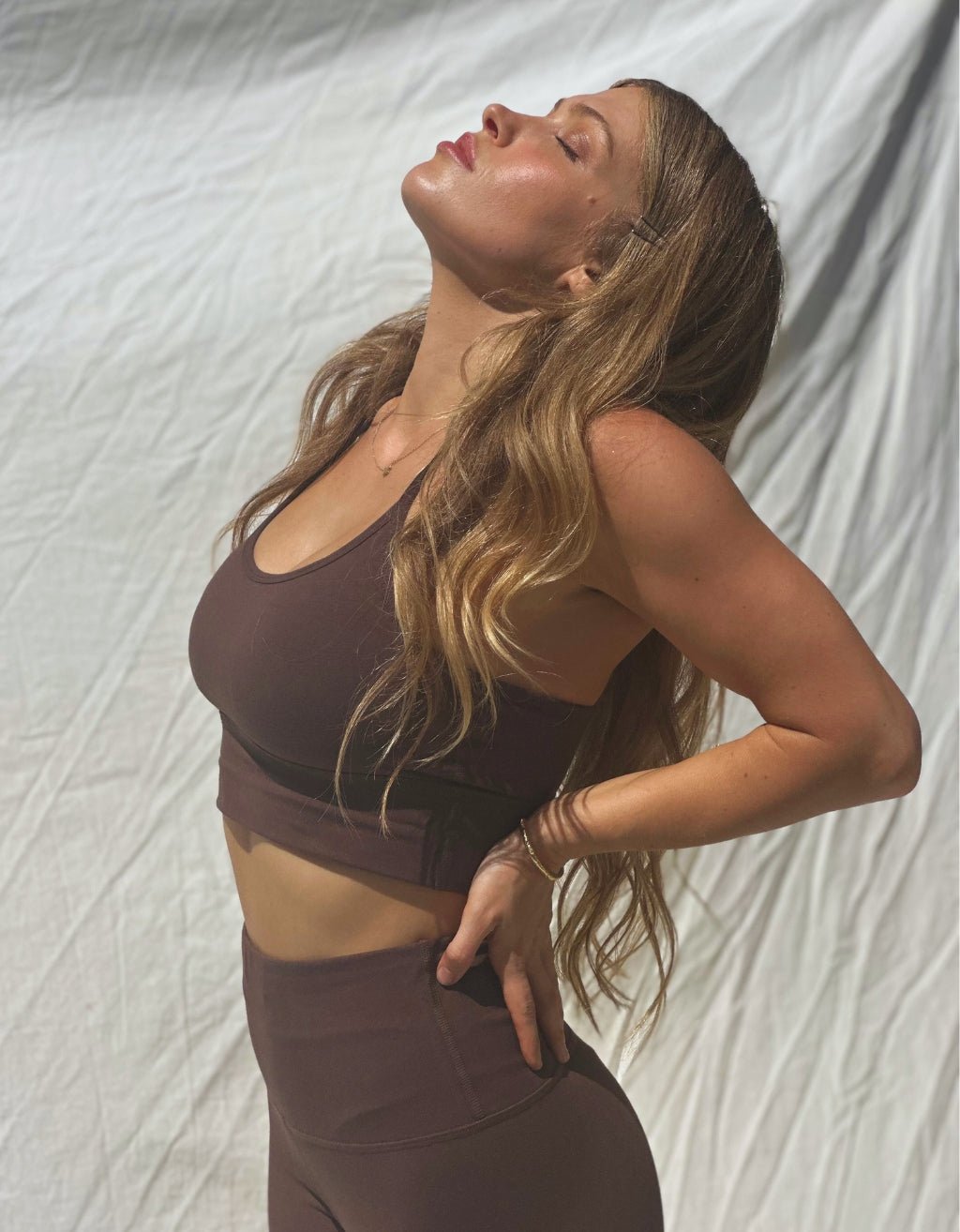 Bamboo Cotton Yoga Bra - Carob - Yogi Peace Club - YOGA BRA