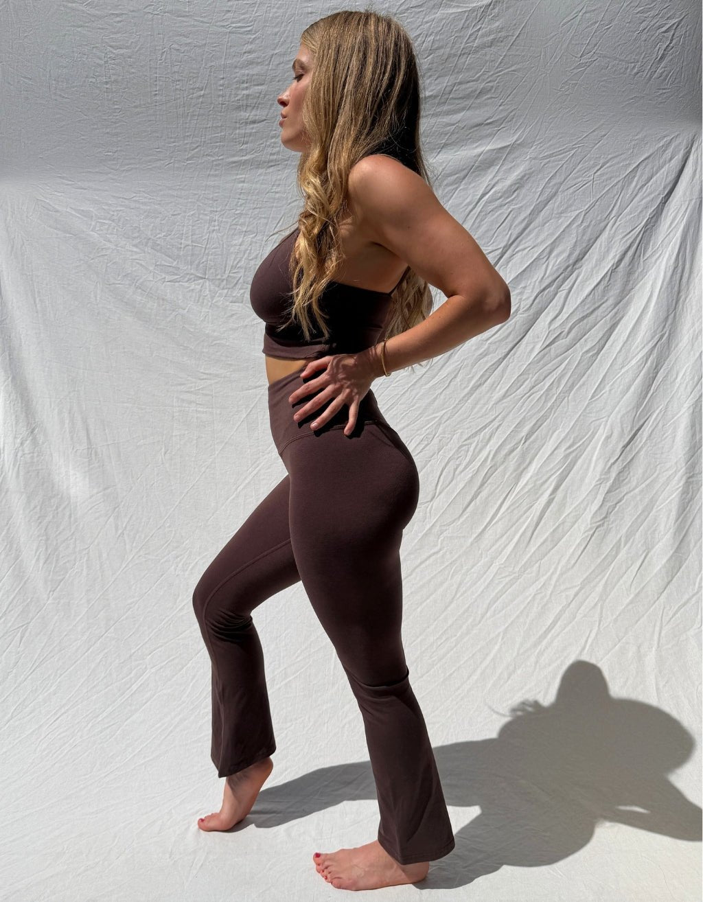 Bamboo Cotton Yoga Flares - Carob - Yogi Peace Club - Yoga Flares