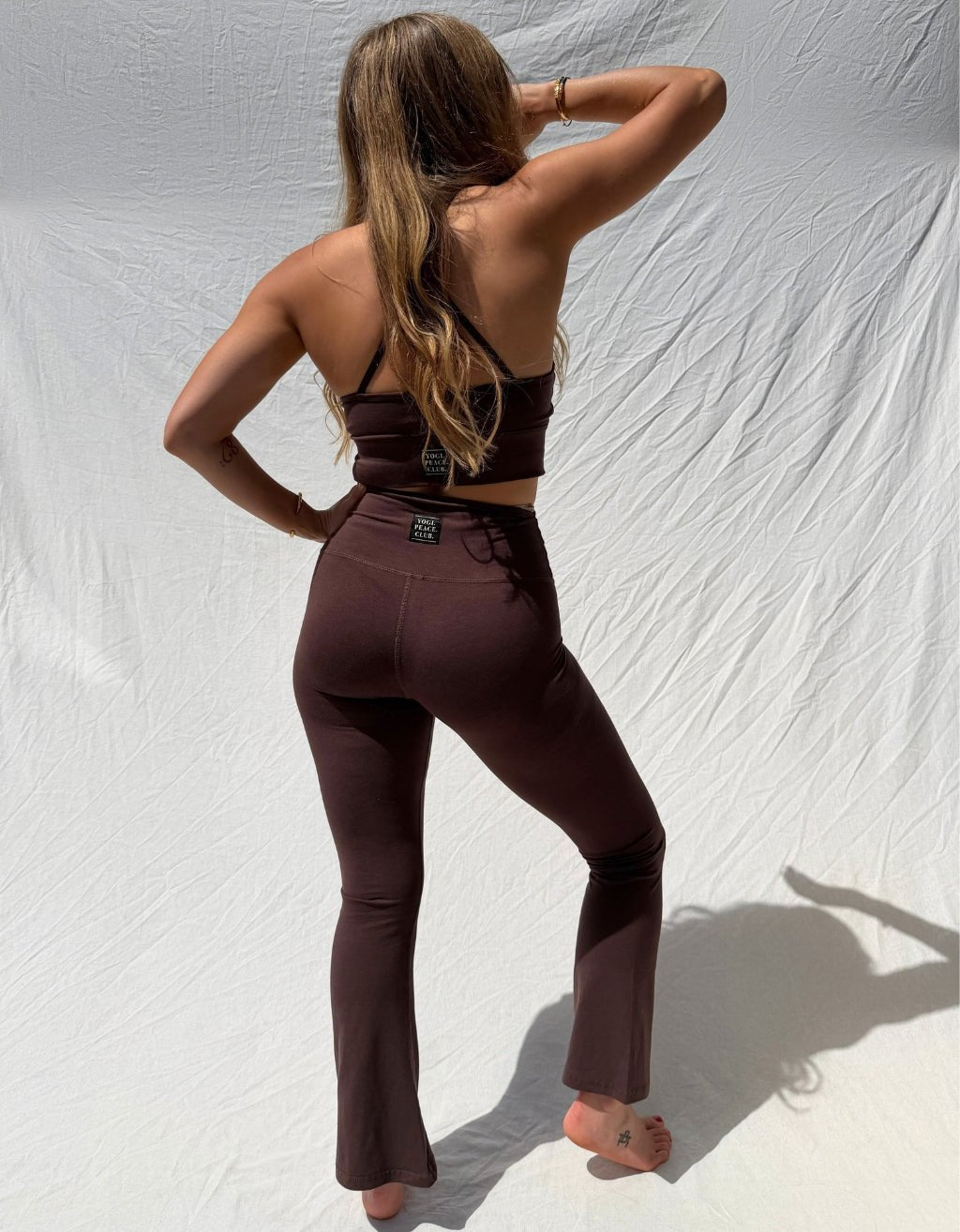 Bamboo Cotton Yoga Flares - Carob - Yogi Peace Club - Yoga Flares