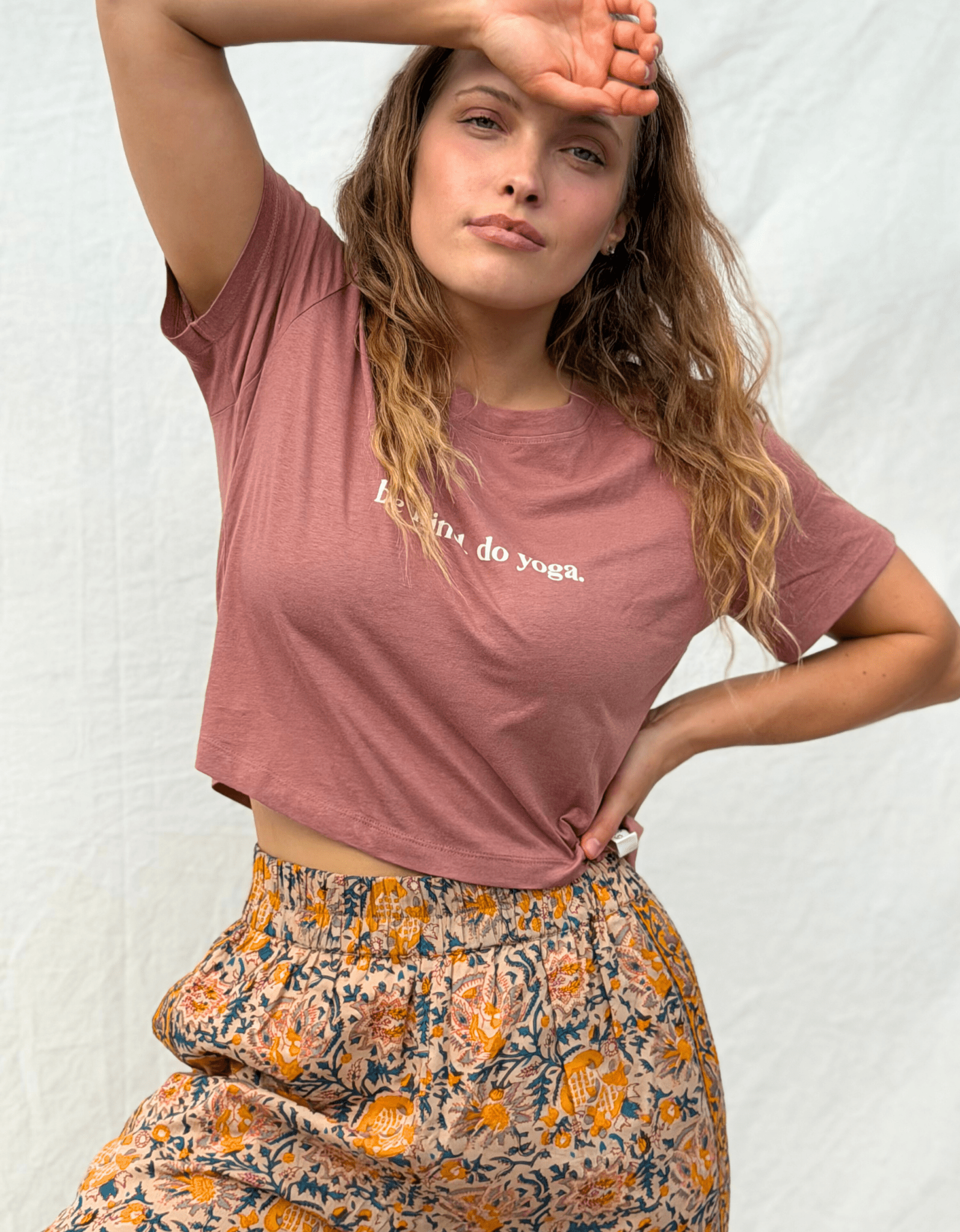 Be Kind Crop Tee - Clay - Yogi Peace Club - YOGA CLOTHING