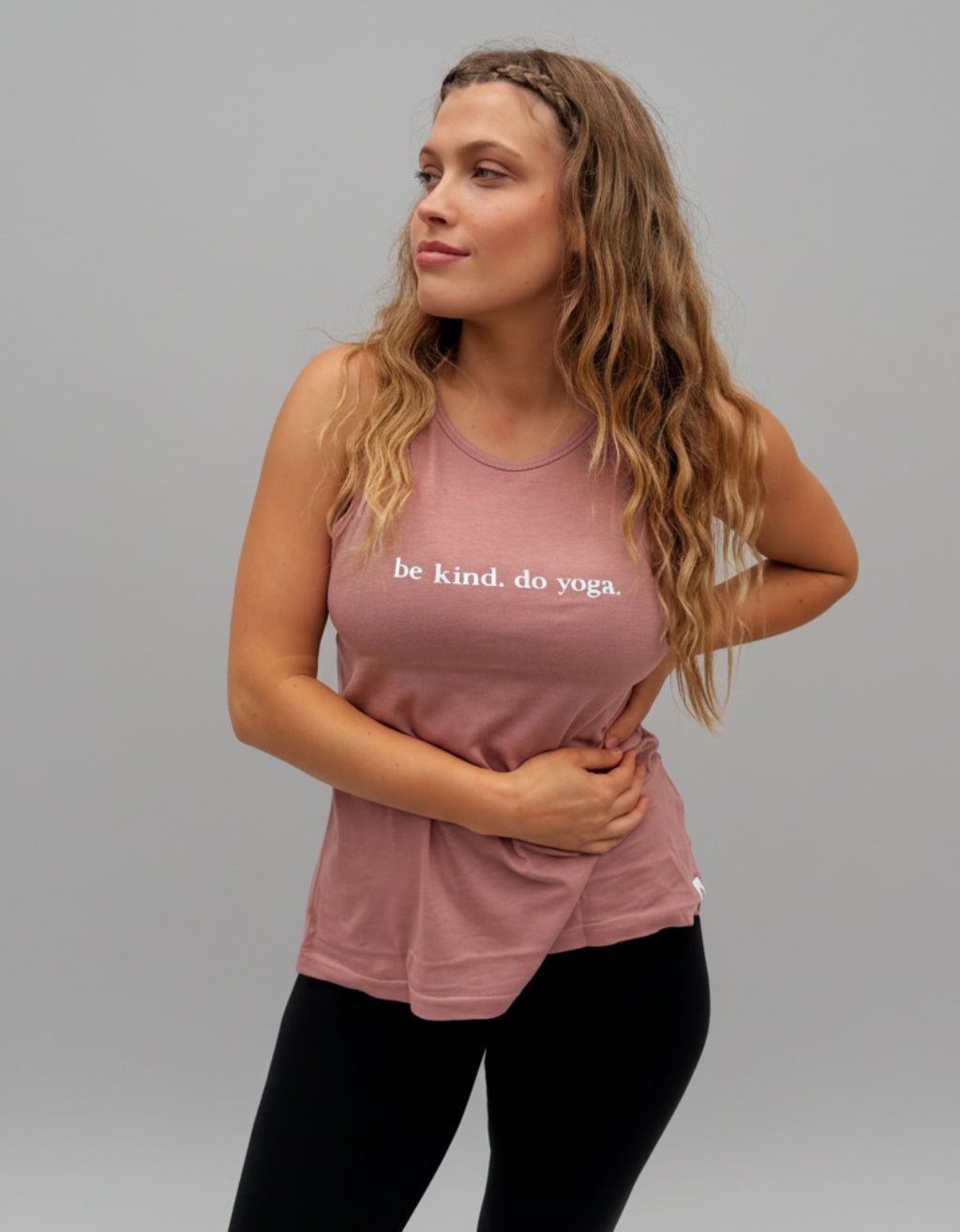 Be Kind Singlet - Clay - Yogi Peace Club - YOGA SINGLET