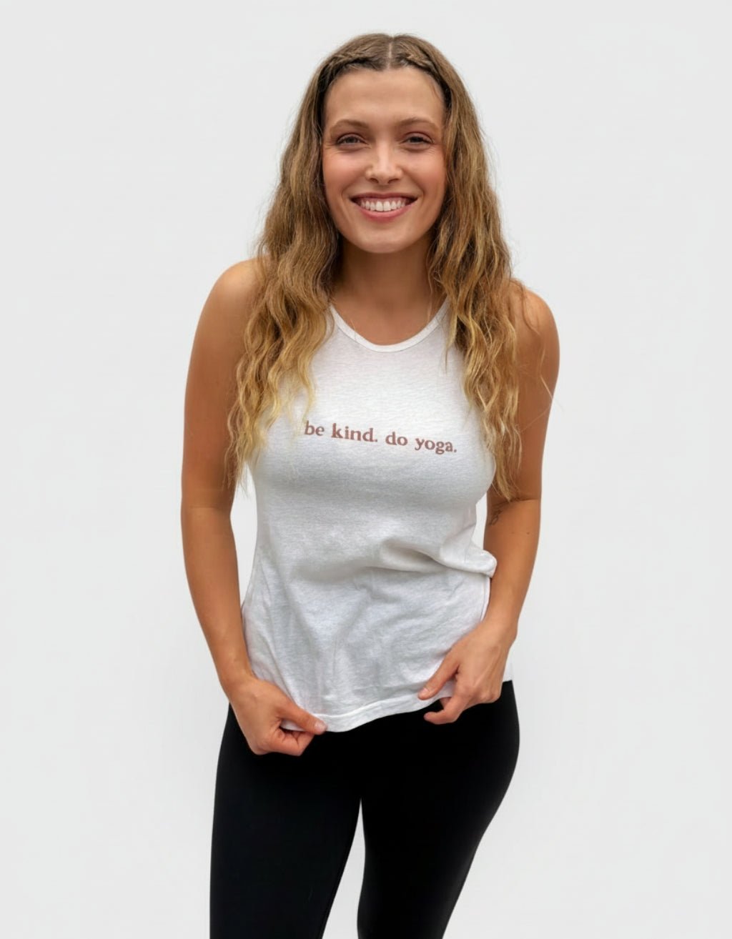 Be Kind Singlet - Cream - Yogi Peace Club - YOGA SINGLET