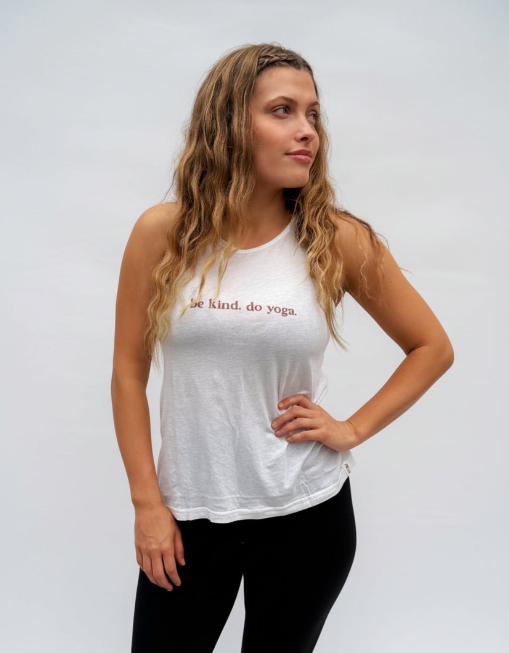 Be Kind Singlet - Cream - Yogi Peace Club - YOGA SINGLET