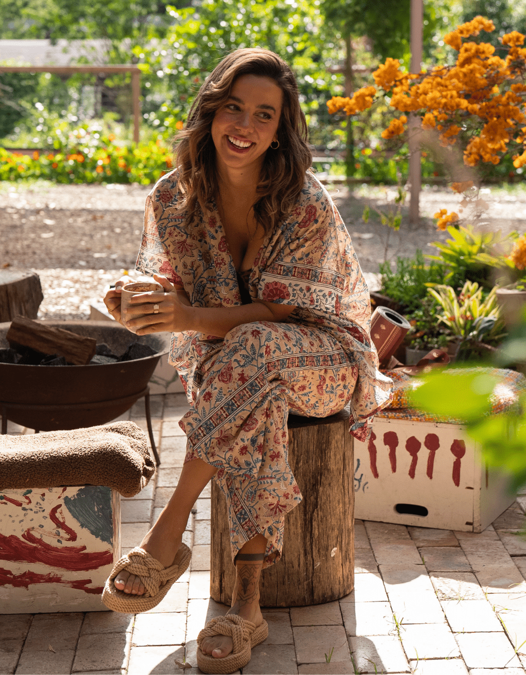 Cotton Yoga Kimono - Rose - Yogi Peace Club - YOGA WRAP