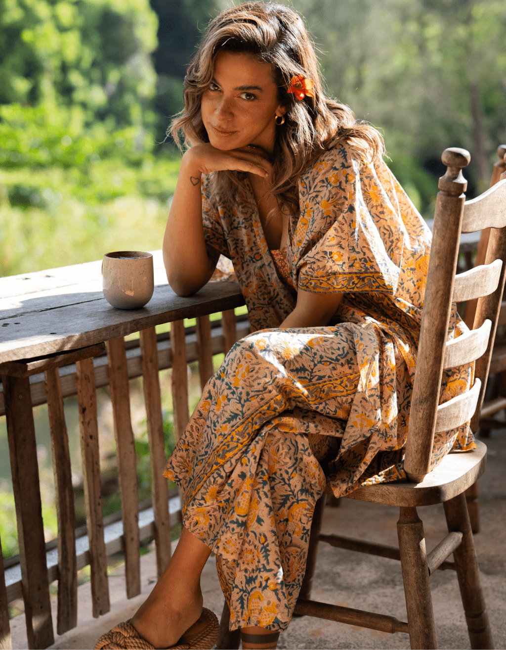 Cotton Yoga Pants - Saffron - Yogi Peace Club - YOGA CLOTHING