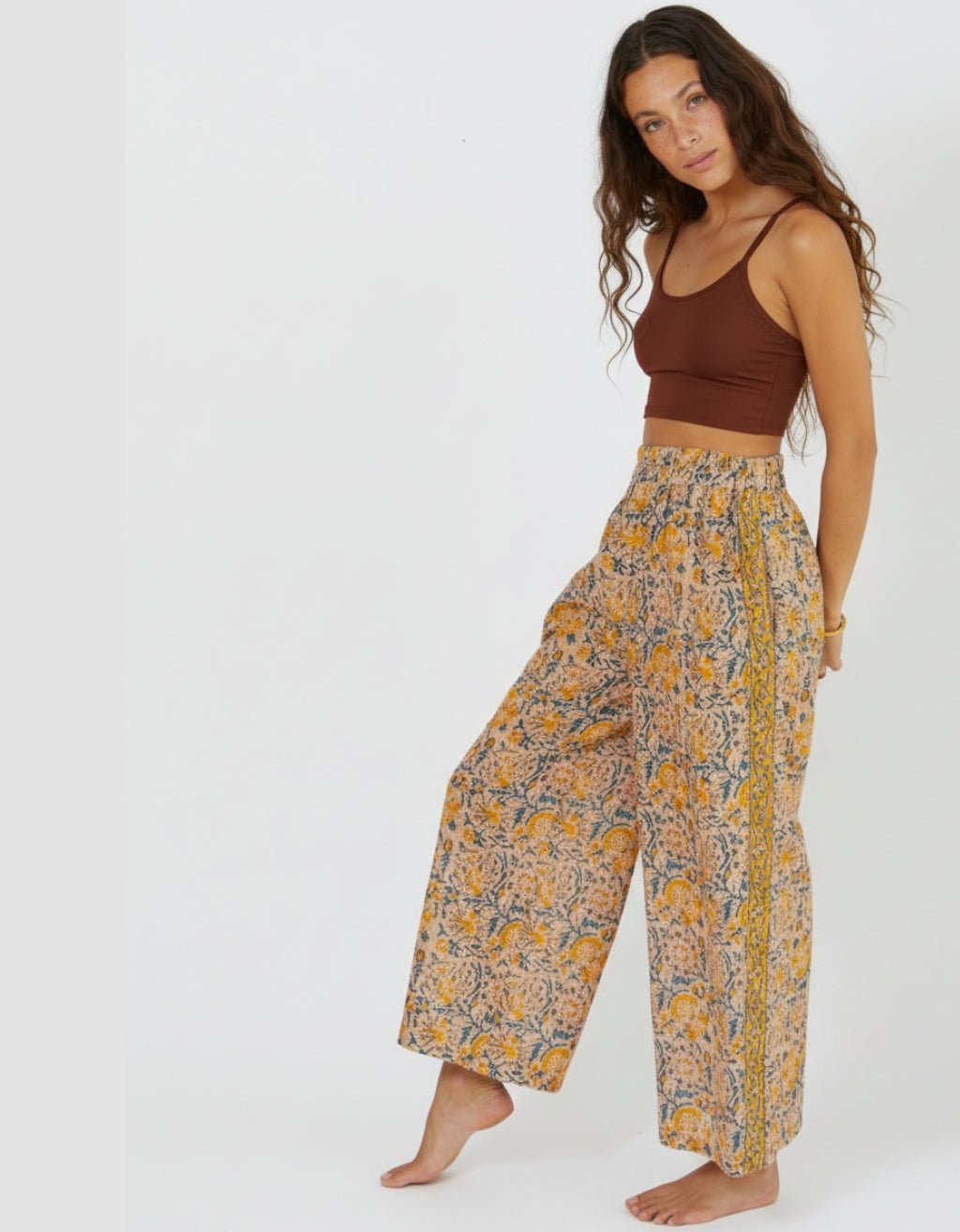 COTTON YOGA PANTS - SAFFRON - Yogi Peace Club - YOGA CLOTHING