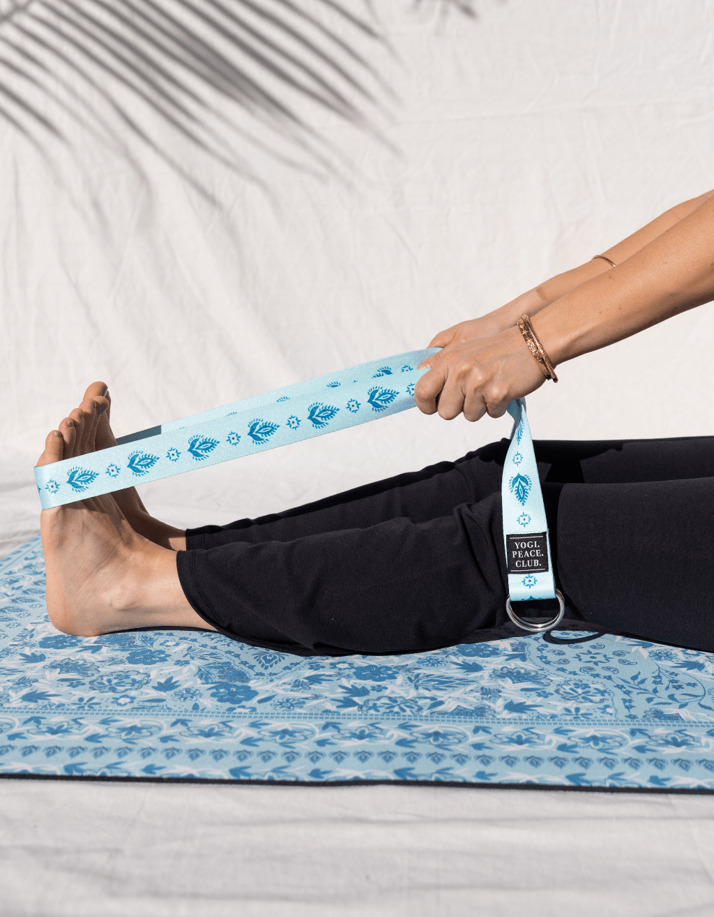 D - Ring Yoga Strap - Salty Aqua - Yogi Peace Club - Yoga Accessories