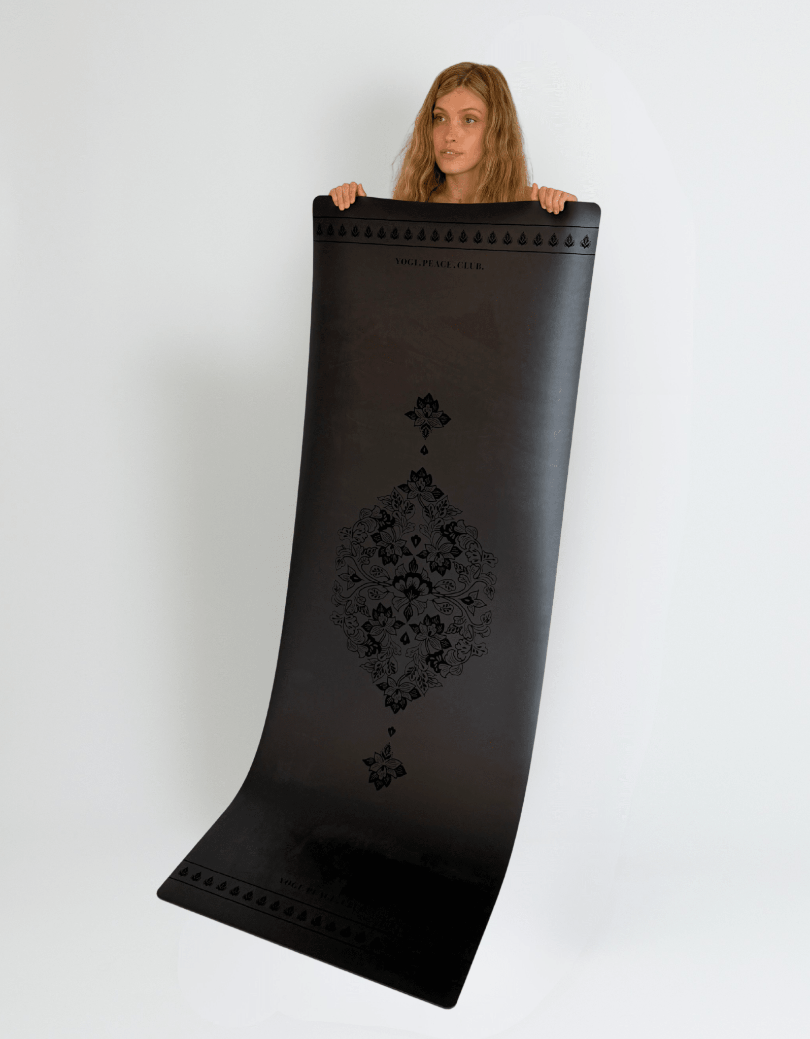 DELUXE LOTUS BLACK MAT 5 MM - Yogi Peace Club - DELUXE YOGA MAT