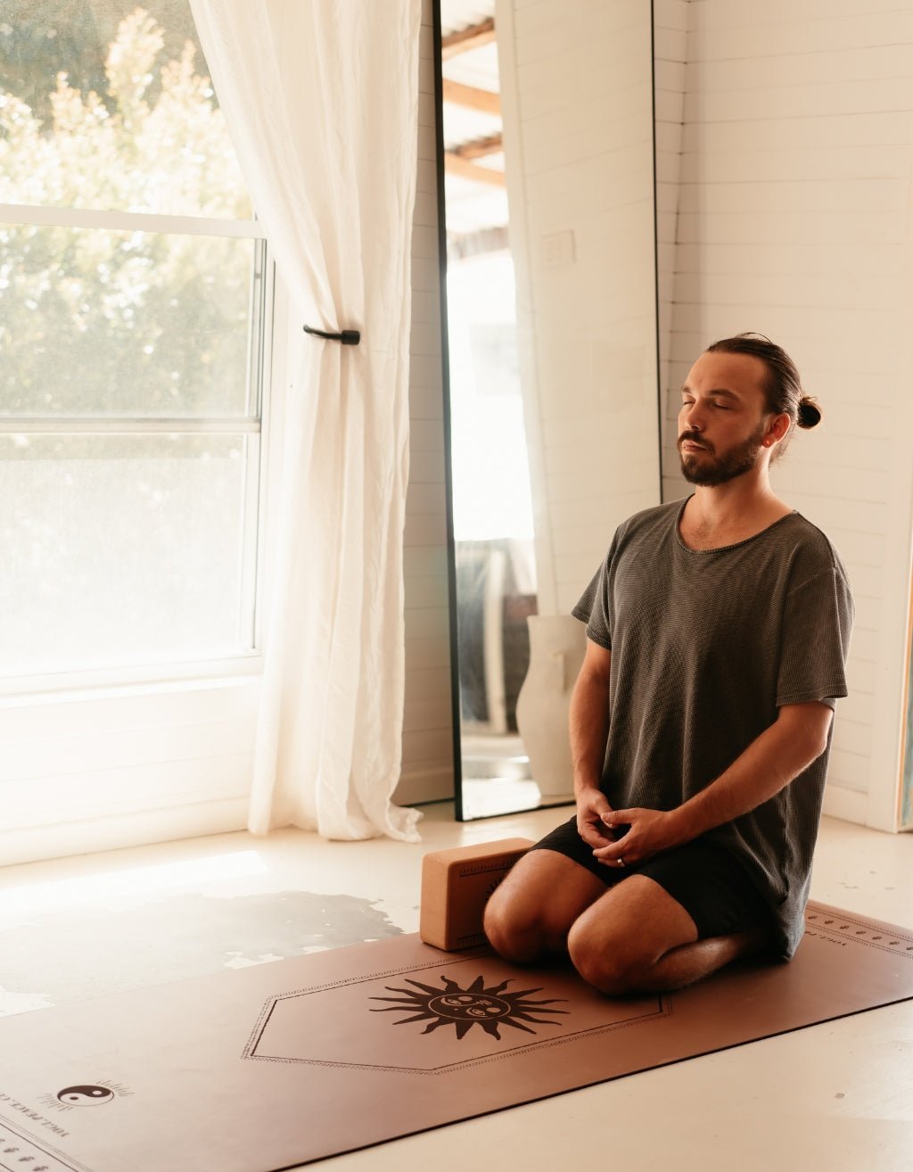 Deluxe Yoga Mat + Block Pack - Spice 5 mm - Yogi Peace Club - YOGA PACK