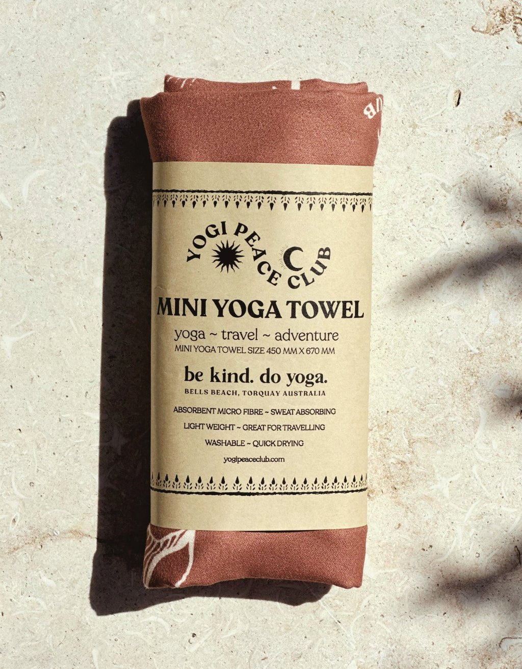 Mini Yoga Towel - Ceremony Cinnamon - Yogi Peace Club - Yoga Accessories