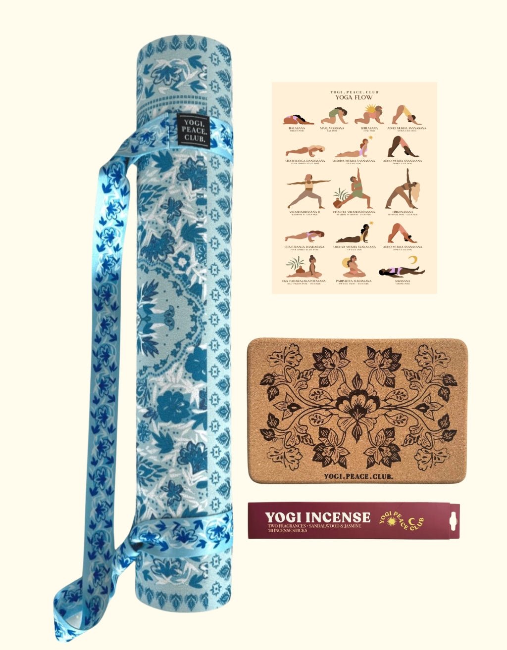 Original Yoga Mat Pack - Salty Aqua 4 mm - Yogi Peace Club - YOGA PACK