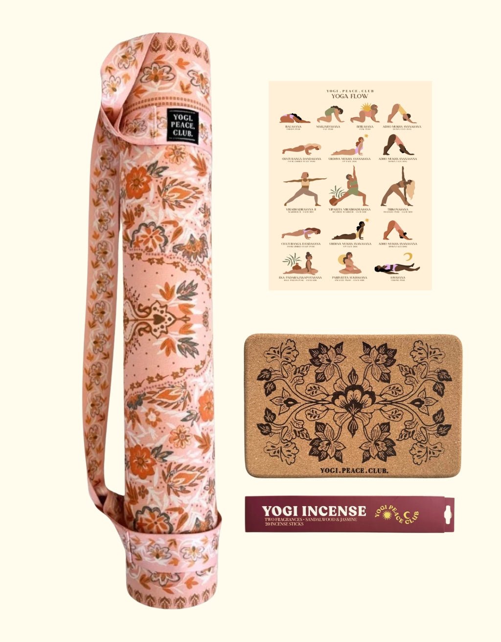 Original Yoga Mat Pack - Salty Peach 4 mm - Yogi Peace Club - yoga packs