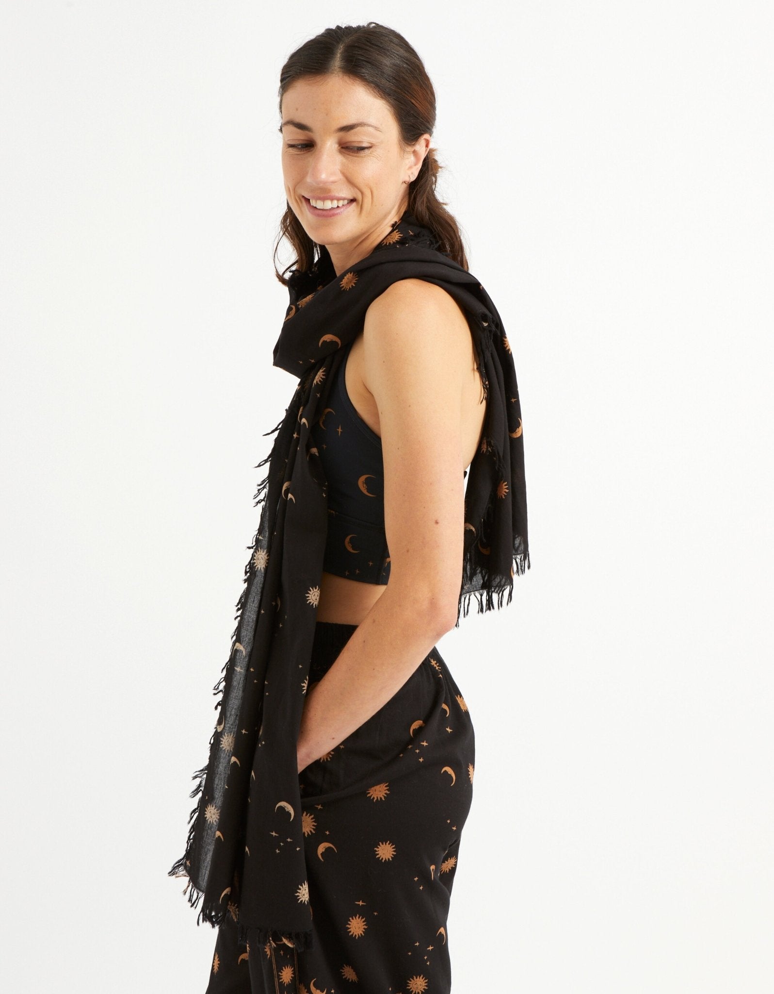 Yoga Scarf - Mystic Black - Yogi Peace Club - SARONG