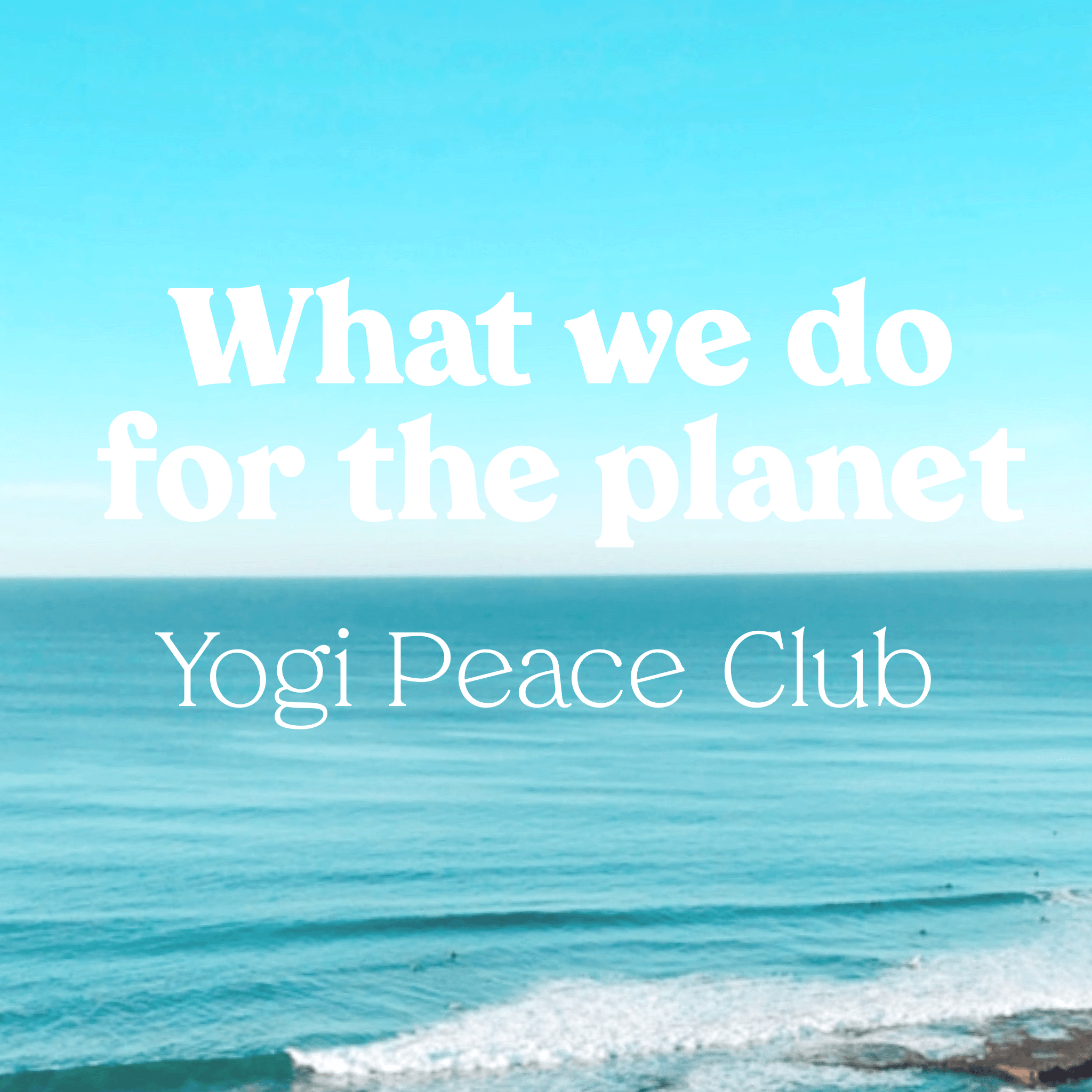 How we do our part for the planet - Yogi Peace Club