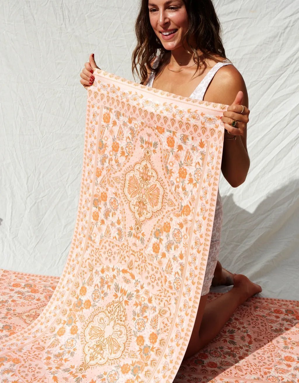 1 mm Travel Yoga Mat - Salty Peach - Yogi Peace Club - YOGA MAT