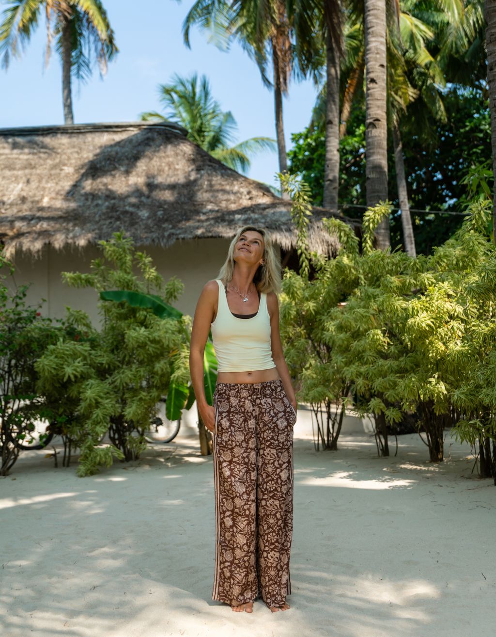 Cotton Yoga Pants - Shanti Choc