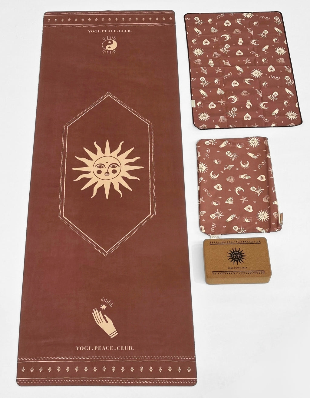 Travel Yoga Mat Bundle - Cinnamon 1 mm