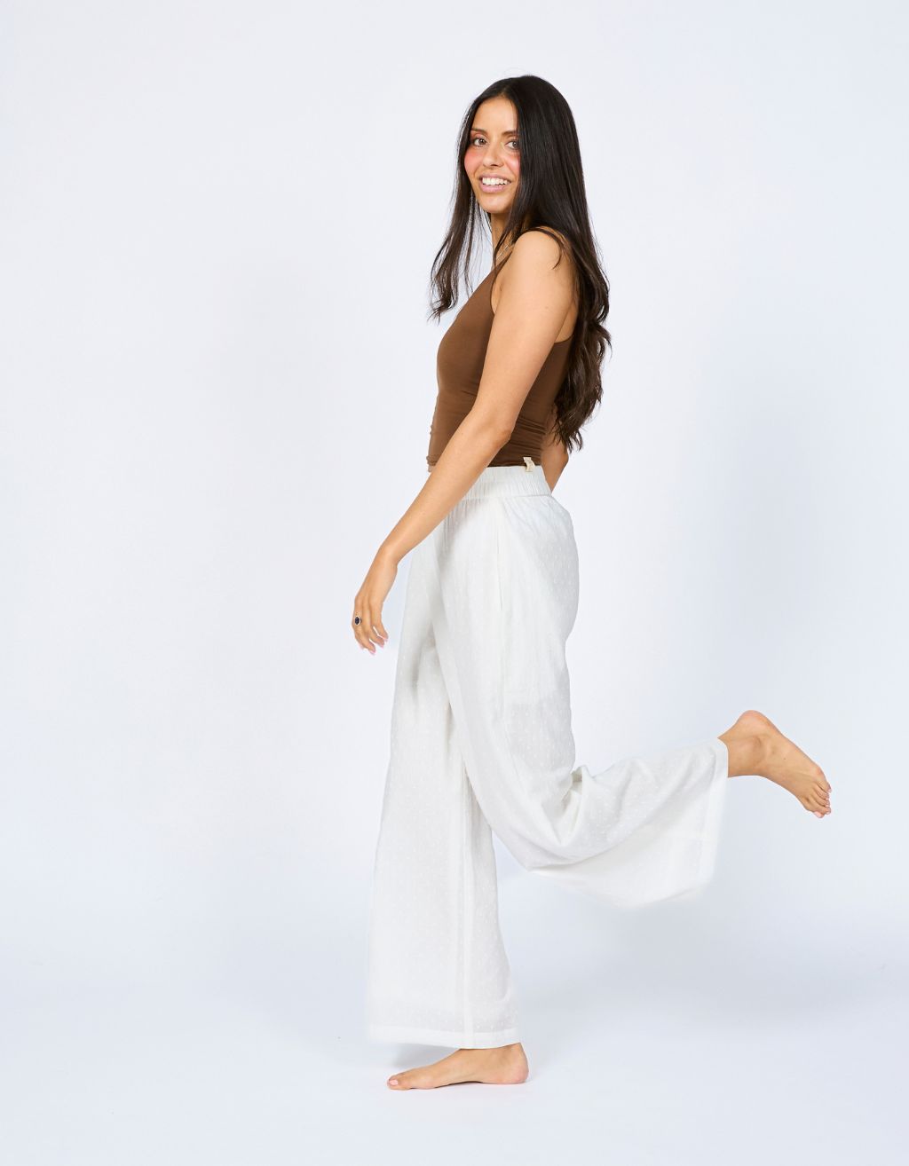 Cotton Yoga Pants - Coconut