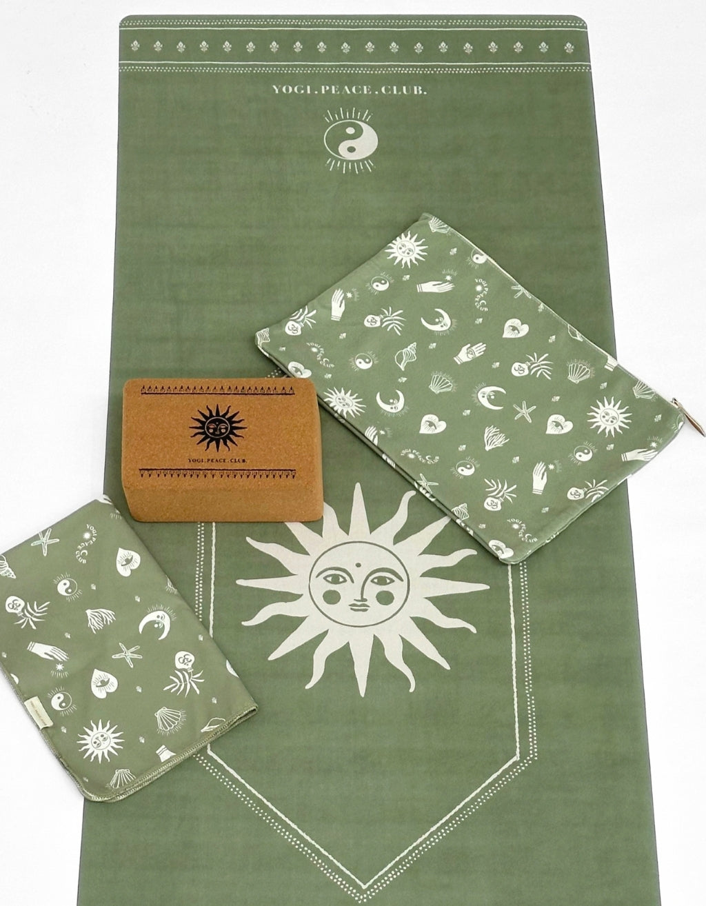 Travel Yoga Mat Bundle - Sage 1 mm