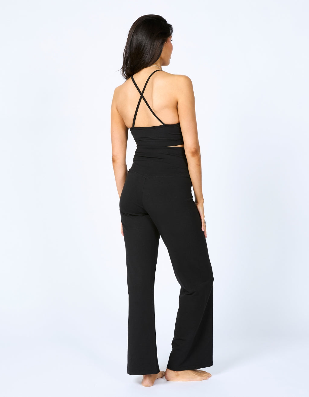 Bamboo Cotton Wide Leg Pant - Black
