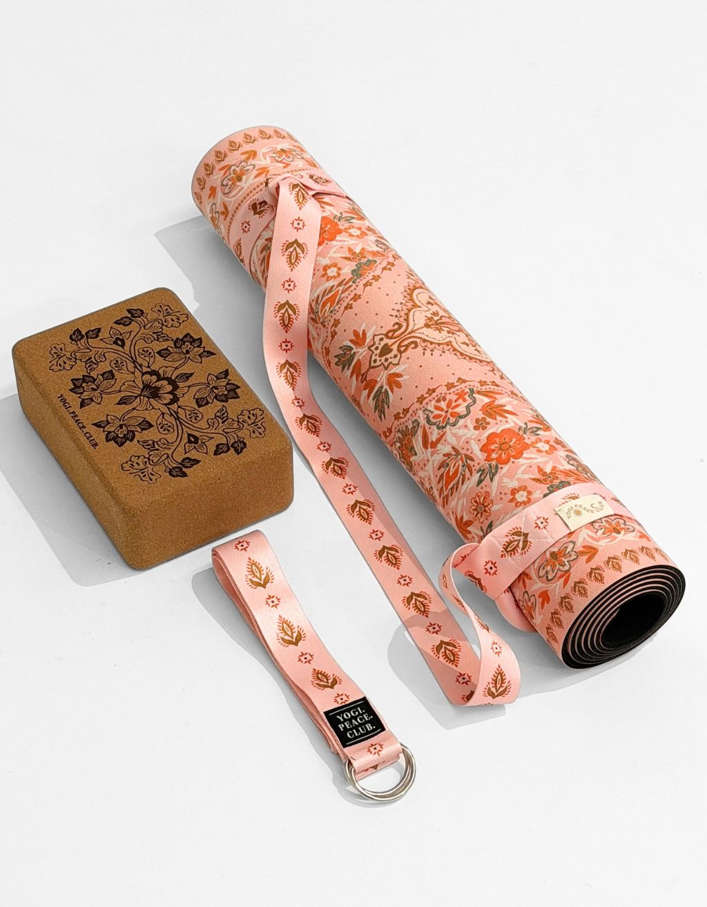 Printed Yoga Mat Bundle - Salty Peach Printed 4mm