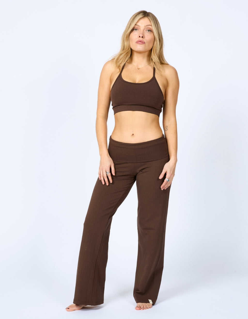 Bamboo Cotton Wide Leg Pant - Cocoa