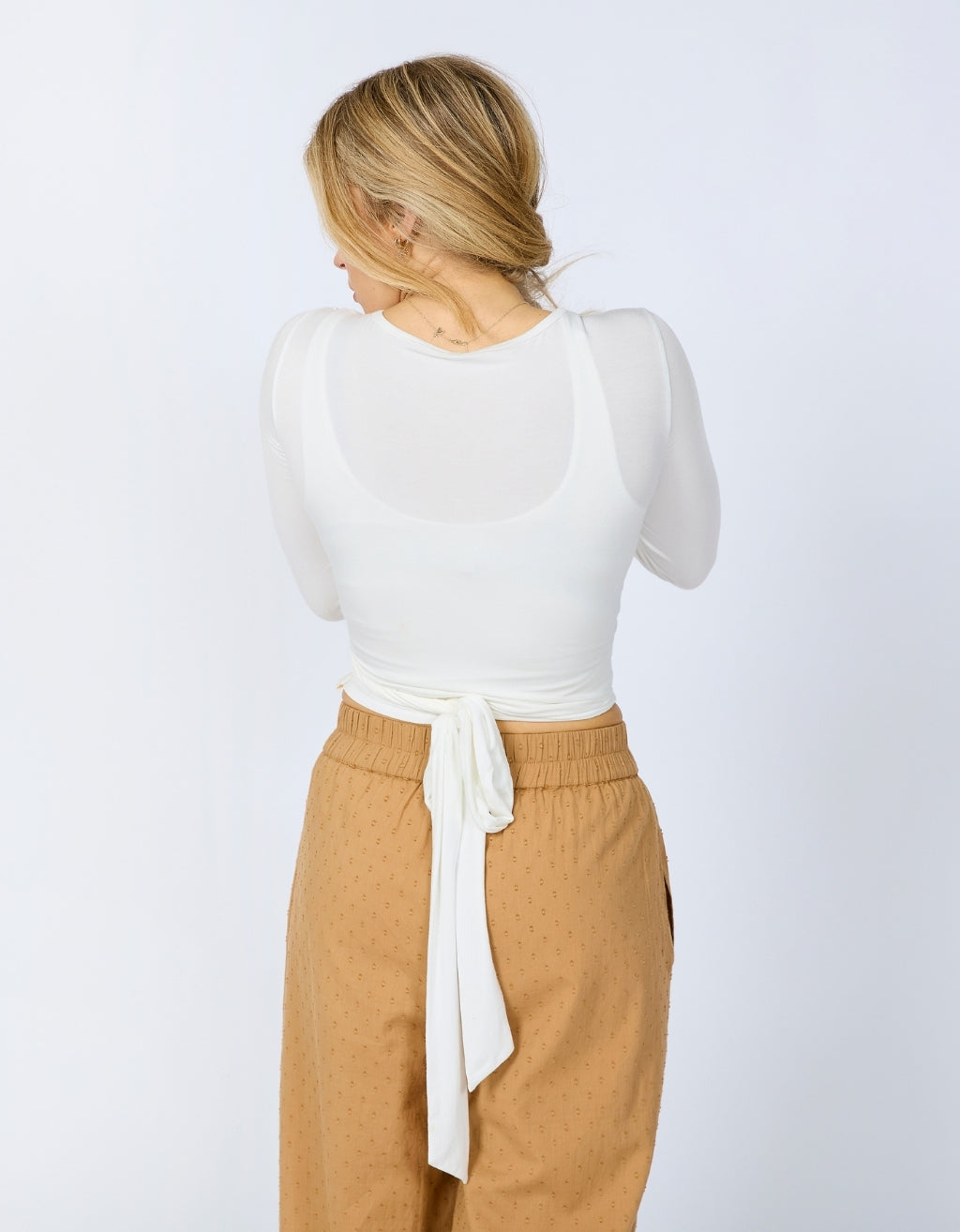 Bamboo Wrap Top - Cream