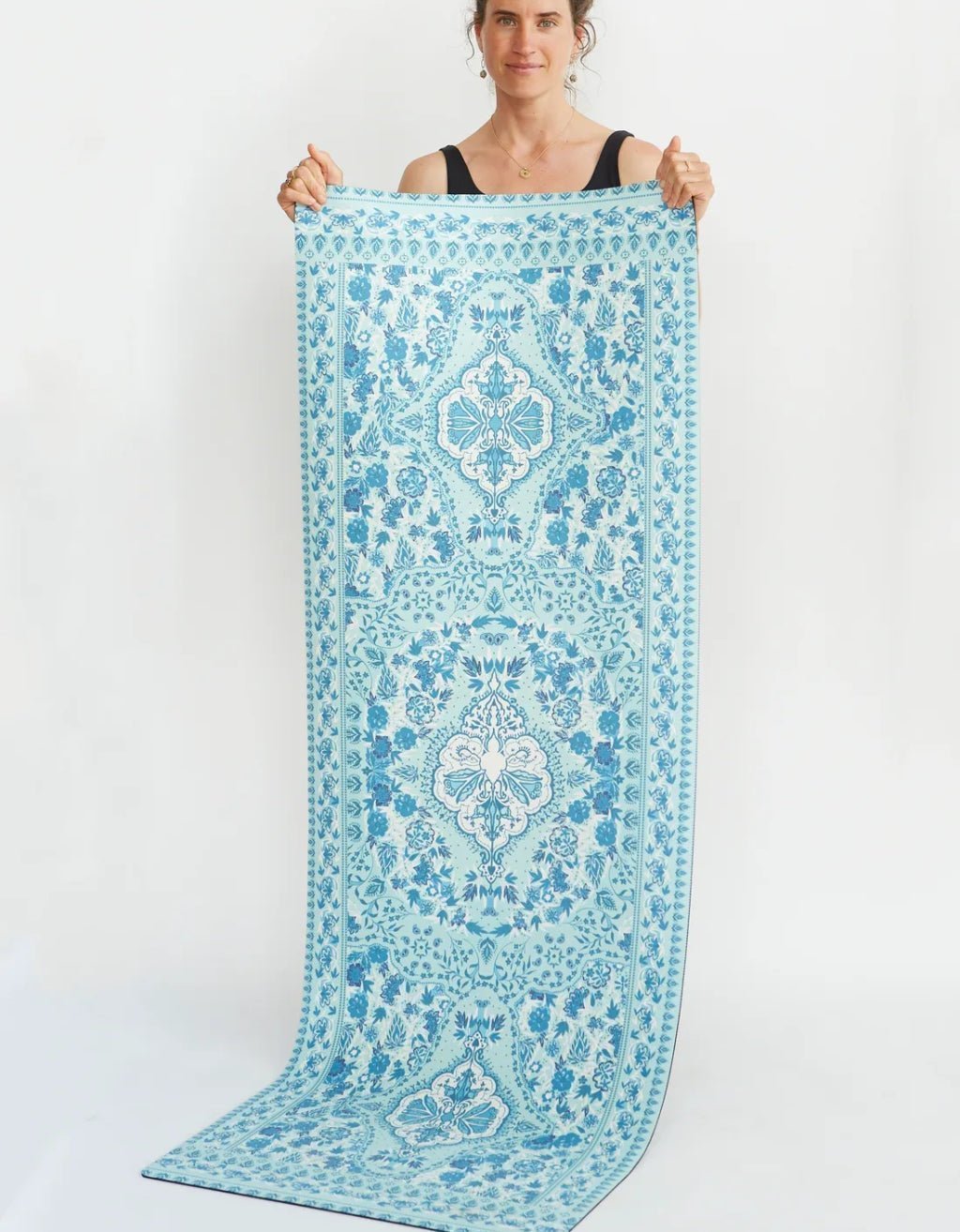 4 mm Aqua Garden Yoga Mat + Strap - Yogi Peace Club - Yoga Mat