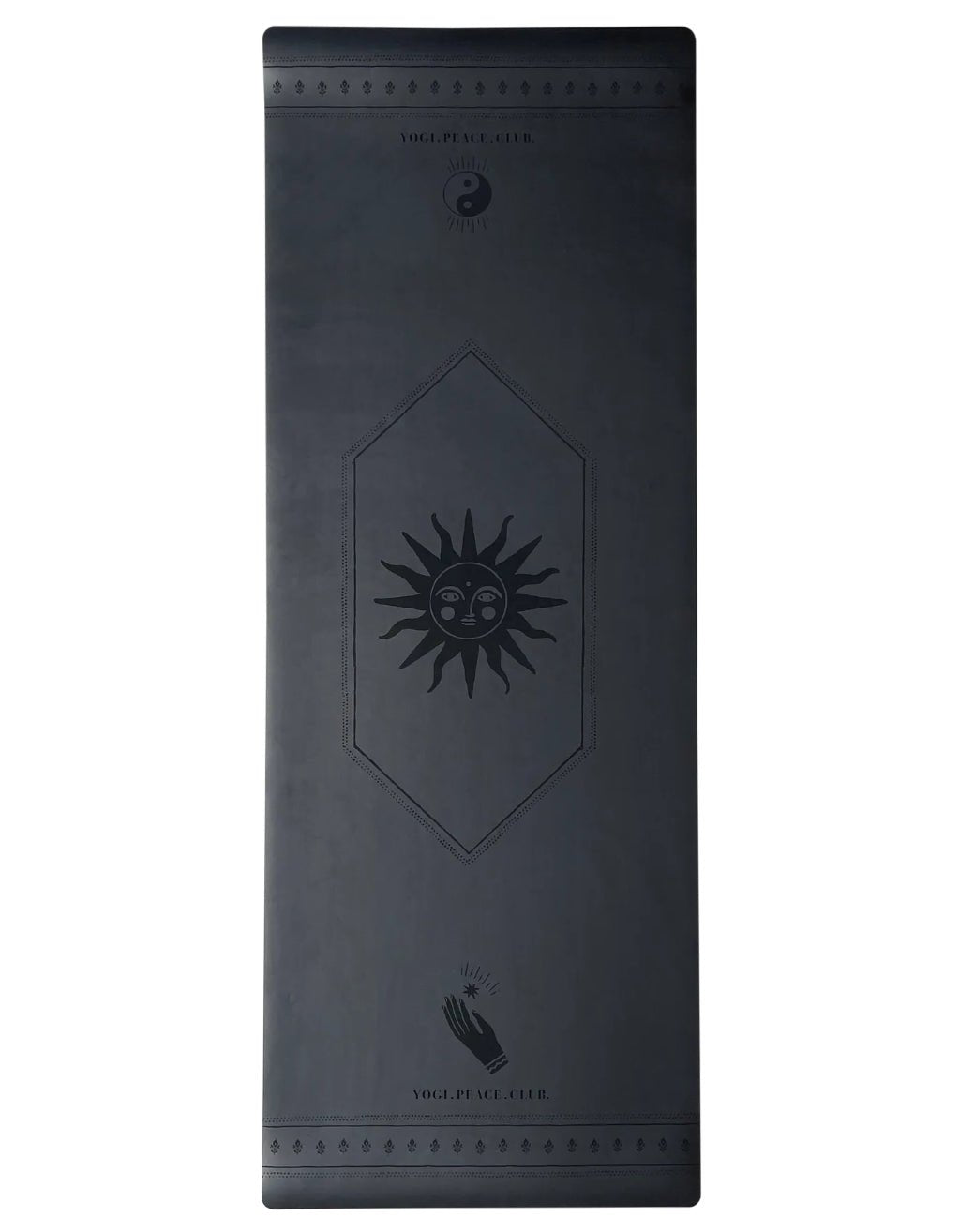 5 mm Deluxe Black Etched Yoga Mat + Strap - Yogi Peace Club - Yoga Mat