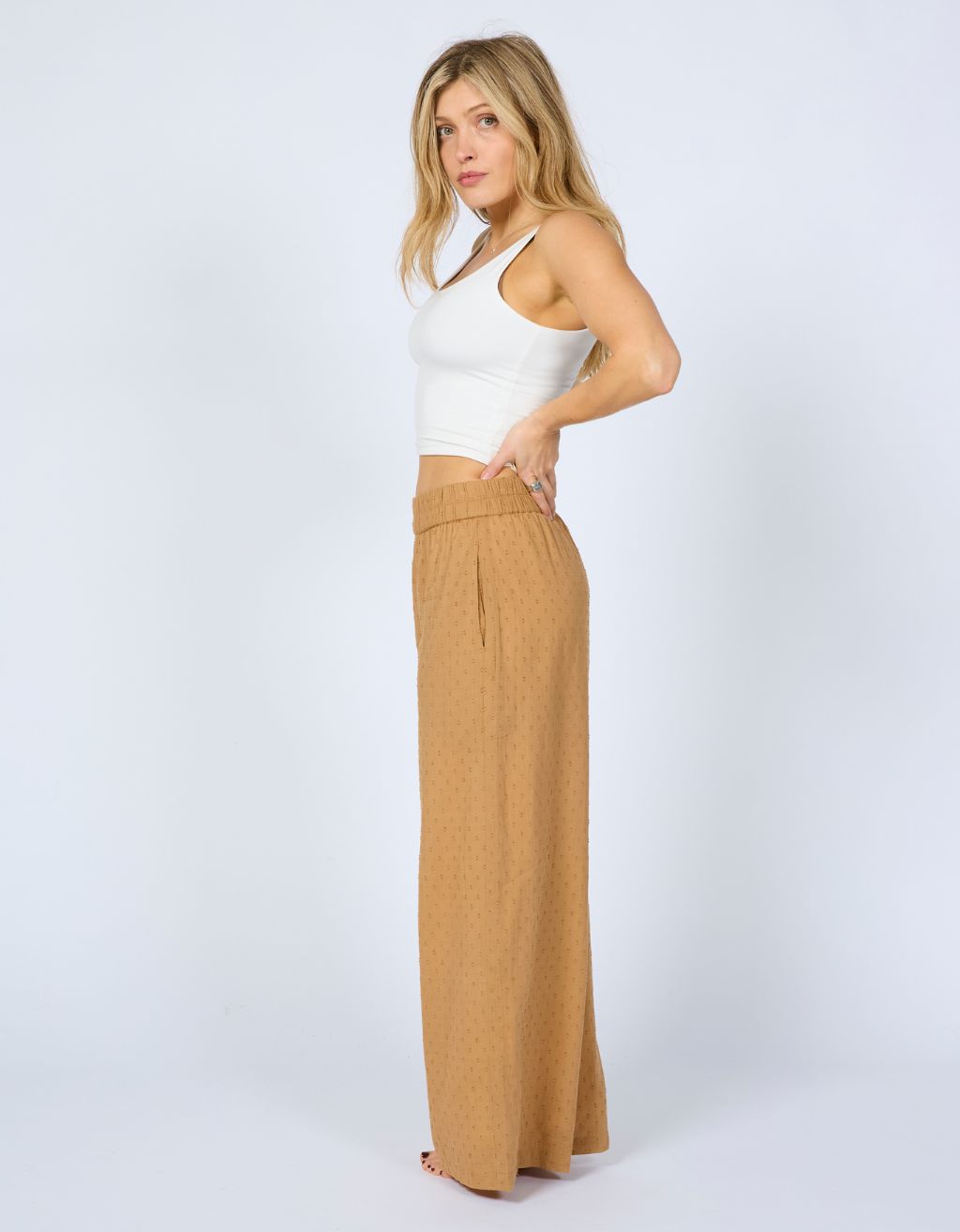 Cotton Yoga Pants - Tan