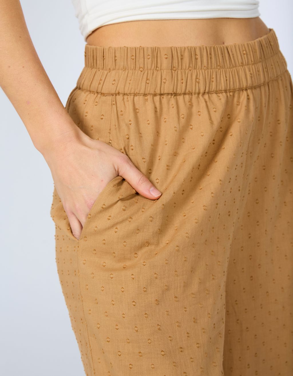 Cotton Yoga Pants - Tan