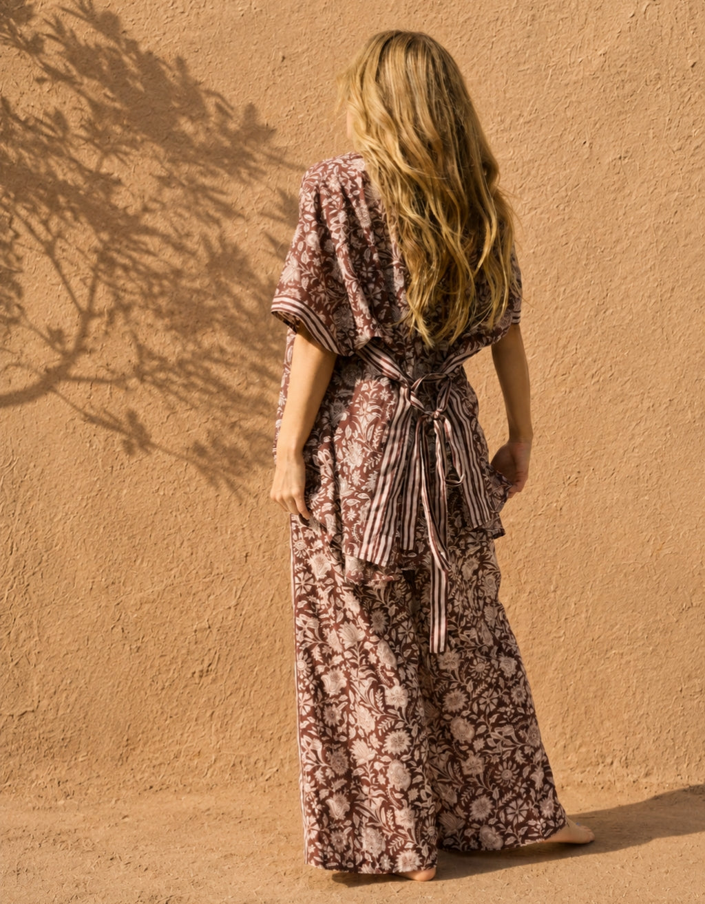 Cotton Yoga Kimono - Shanti Choc